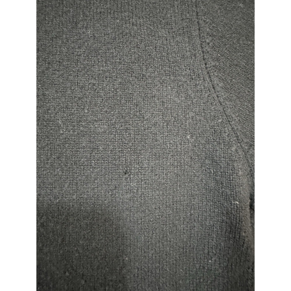 VTG Eddie Bauer AKA Sweater Mens XL Black Lambswool‎ Henley Banded Bottom - Picture 2 of 13